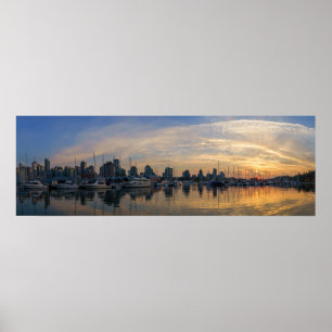 Poster Vancouver Skyline - Yacht Harbour no Sunset