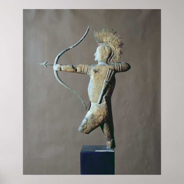 Póster Vane meteorológica sob a forma de índio americano (Frente)