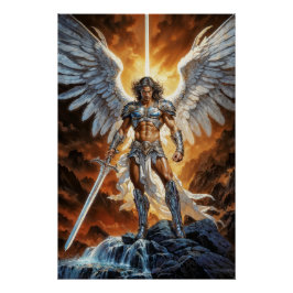 Póster Vanguarda Dourada do Céu Arcanjo Miguel