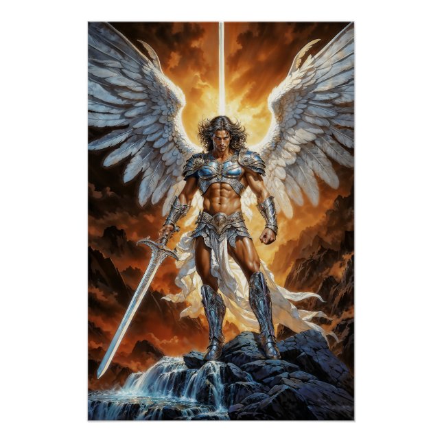 Póster Vanguarda Dourada do Céu Arcanjo Miguel (Frente)