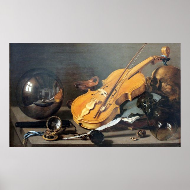 Poster Vanitas ainda vive com pieter autorretrato (Frente)