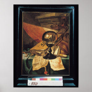 Póster Vanitas com uma bola de cristal