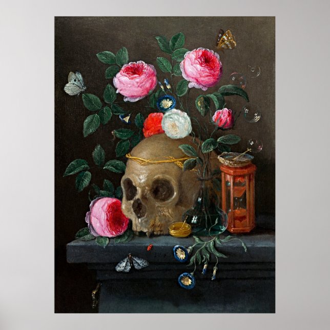 Poster Vanitas Still Life por Jan van Kessel - Belas Arte (Frente)