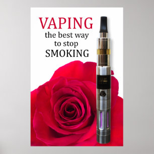 Poster Vaping e flor cor-de-rosa