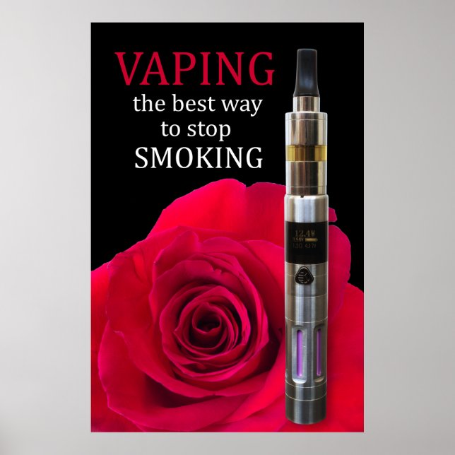 Poster Vaping e rosa (Frente)