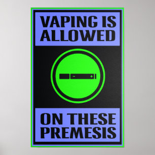 Poster Vaping permitiu nestes o preto de Premesis