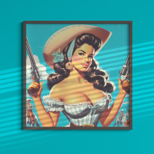Poster Vaqueira Hispânica Retro