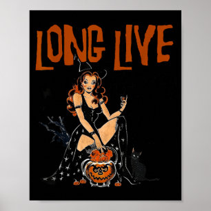 Poster Vaqueira Ocidental Halloween Retrô Halloween Bruxa