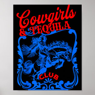 Poster Vaqueiras E Tequila Cauda Vintage Engraçado Beber
