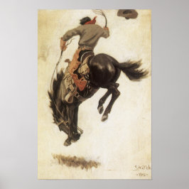 Poster Vaqueiro Antigo, Estudo de Domador de Broncos por