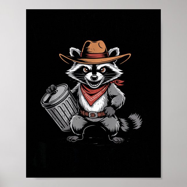 Poster Vaqueiro de Guaxinim Feral e Desencadeado Pode Lix (Frente)