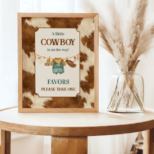 Poster Vaqueiro Estampa de Vaca Roupas Ocidentais Linha d