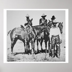 Póster Vaqueiros pretos em Bonham, Texas, c.1890 (foto de