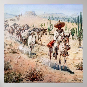 Poster "Vaquero Pack Train", por Edward Borein