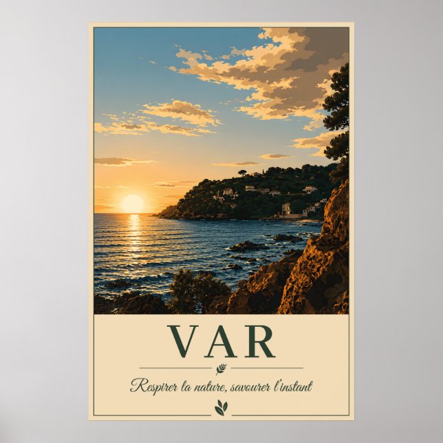 Poster Var Mediterranean Coast Sunset Vintage (Frente)