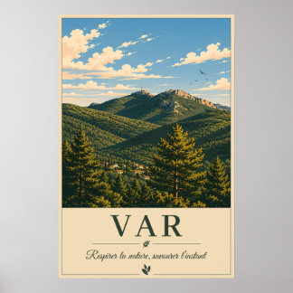 Poster Var Provence Mountain Landscape Vintage