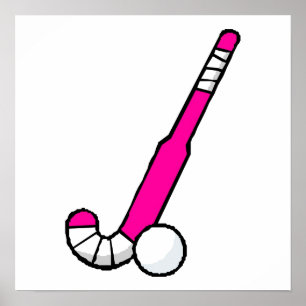 Poster Vara de hóquei em campo cor-de-rosa