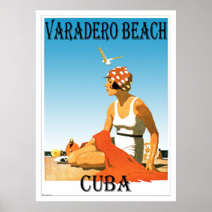 Poster Varadero Beach Cuba Vintage Retro