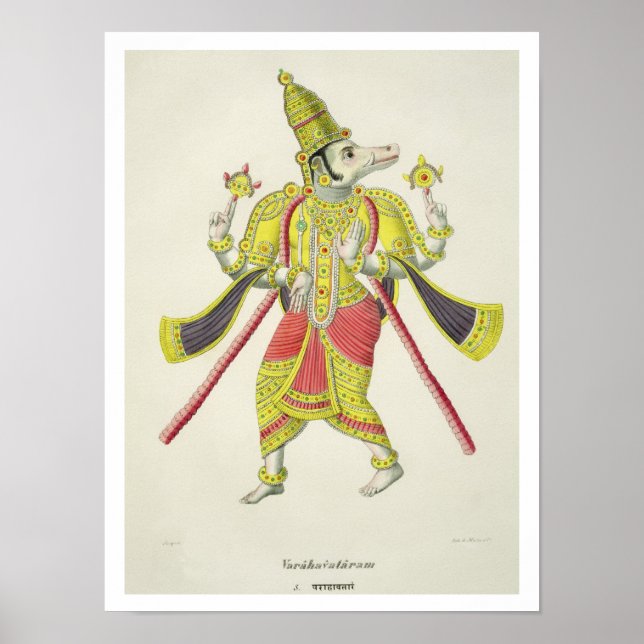 Poster Varaha, gravada por de Marlet (lito colorido) (Frente)