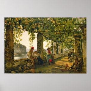 Póster Varanda com videiras torcidas, 1828