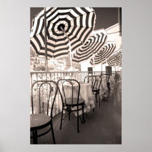 Póster Varanda de restaurante encantador, Itália