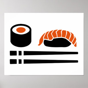 Póster Varas do sashimi do sushi