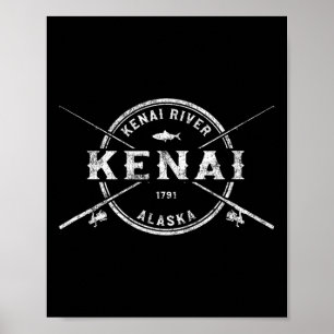 Poster Varetas de Pesca Cruzadas Kenai Ak Vintage