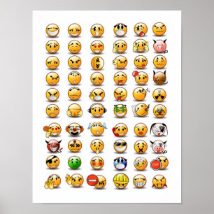 Póster Variações de um emoticon da cara