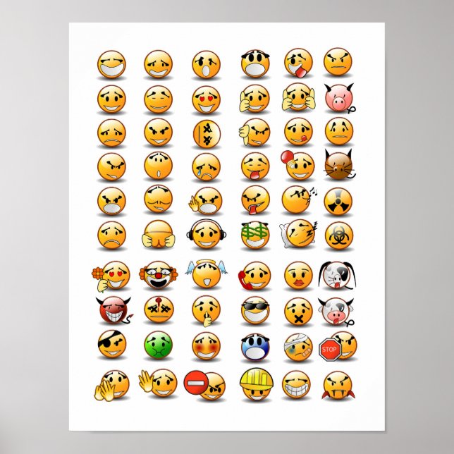 Póster Variações de um emoticon facial (Frente)