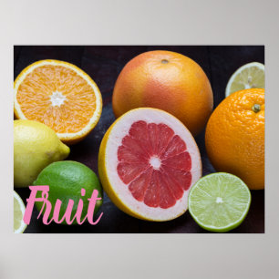 Poster Variation of citrus orange, lime, mandarin,