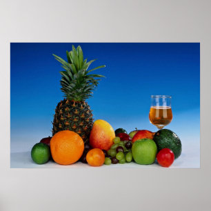 Póster Variedades e suco de fruta