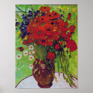 Poster Vase com Cornflower e Poppies, Van Gogh