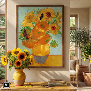 Póster Vase com doze girassóis por Vincent van Gogh