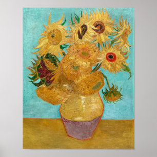 Poster Vase com Doze Girassóis   Van Gogh  