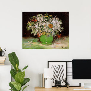 Poster Vase com Flores da Zinnia por Vincent van Gogh