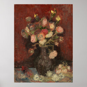 Poster Vase com gesso chinês e gladioli van Gogh