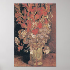 Poster Vase com Gladioli e Cravos por Van Gogh