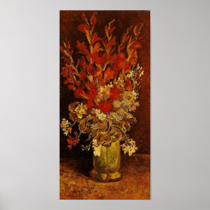 Póster Vase com Gladíolos e Cravos Van Gogh de Belas Art