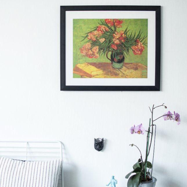 Póster Vase com Oleanders e Livros de Vincent van Gogh (Criador carregado)