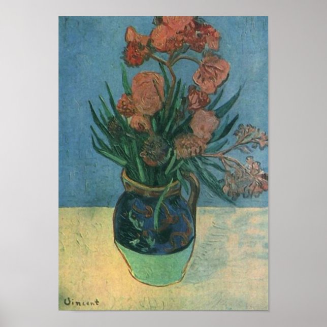 Poster Vase com Oleanders Van Gogh Fine Art (Frente)