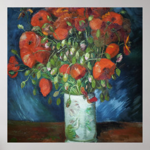 Poster Vase com Papa Vermelho Vincent van Gogh   
