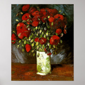 Póster Vase com papagaios vermelhos Van Gogh de arte