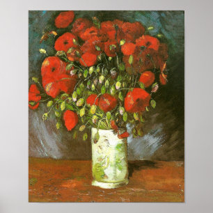 Póster Vase Com Pópias Vermelhas (F279) Van Gogh Belas A