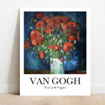 Poster Vase com Poppies por Vincent van Gogh<br><div class="desc">Vase de Vincent van Gogh com Pópias (1886) famosa pintura</div>
