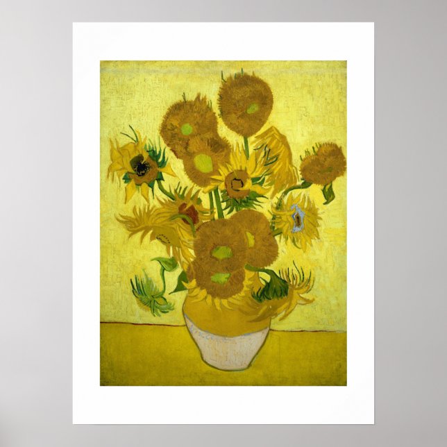 Poster Vase com Quinze Girassóis por Van Gogh (Frente)