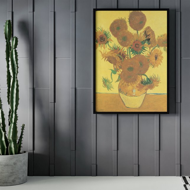 Póster Vase com Quinze Girassóis por Vincent van Gogh (Criador carregado)