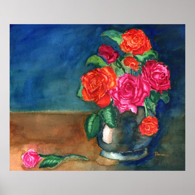 Poster Vase com Rosas (Frente)