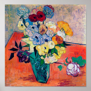 Poster Vase com Rosas e Anêmonas, Van Gogh
