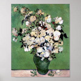 Póster Vase com Rosas Rosa (F682) Van Gogh Belas Artes