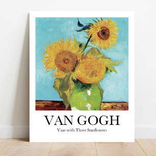 Poster Vase com Três Girassóis por Vincent Van Gogh